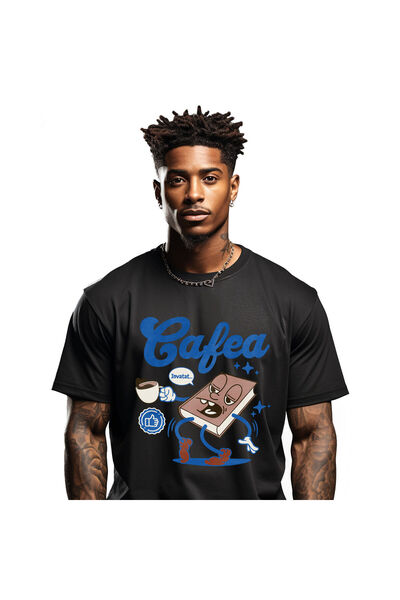 StoryGift Romania Tricou Barbati cu Carte Extenuata Cu Cana De Cafea Invatat,...