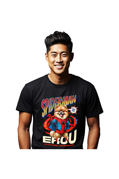 StoryGift Romania Tricou Barbati cu pomeranian Pisica In Costum de SpiderMan ...