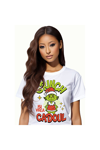 StoryGift Romania Tricou Femei cu Grinch In Costum Mos Craciun, Cadoul, Film ...