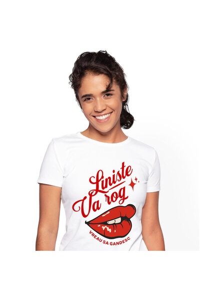 StoryGift Romania Tricou Femei cu Buze Rosii Feminine Haios Atragatoare Sexy ...