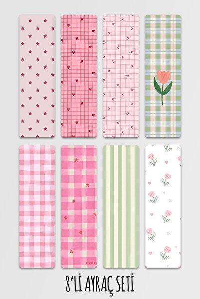 Anime Marketi Estetik Görseller Tasarımlı Ayraç Seti 8'li Kitap Ayracı Seti 1...