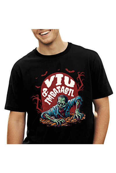 StoryGift Romania Tricou Barbati cu Zombie Iesind Din Mormant, Hallowen, Sang...