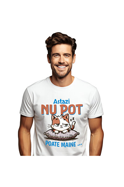 StoryGift Romania Tricou Barbati cu Pisica haioasa Pe Perna Pufoasa, Iubitori...