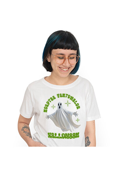 StoryGift Romania Tricou Femei cu Fantoma Alba Horror,Noaptea De Hallowen Sar...