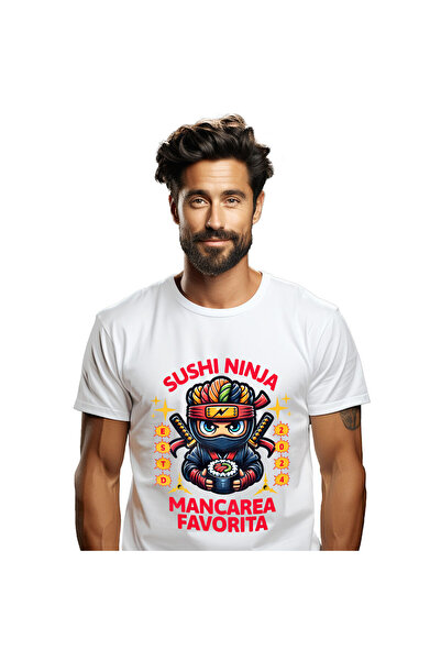 StoryGift Romania Tricou Barbati cu Spion Ninja Cu Par Colorat Si Sabii, Tort...