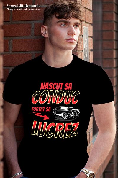 StoryGift Romania Tricou Barbati cu Masina vintige Tunata Curse Ilegale Pasionati De Viteza Si Mod,Black_XL
