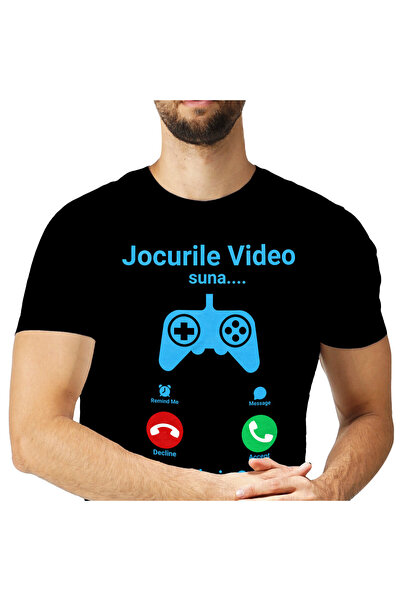 StoryGift Romania Tricou Barbati cu Apel Telefonic Maneta Jocuri Video, Suna ...