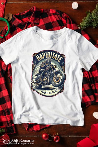 StoryGift Romania Tricou Femei rapiditate barbat pee motor viteza adrenalina cu imprimeu pe Fata, WHT_S