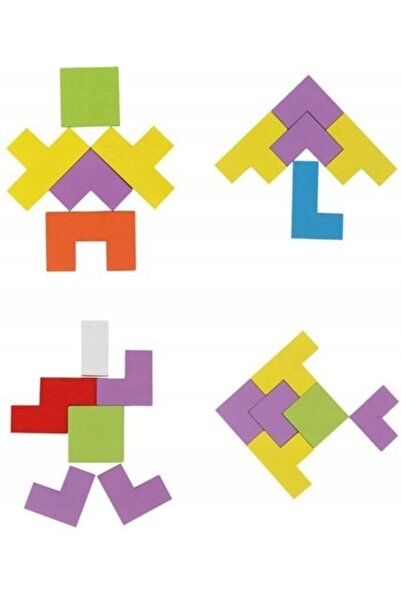 zola 3 in 1 wooden puzzle, geometric shapes, multicolor, 38 elements