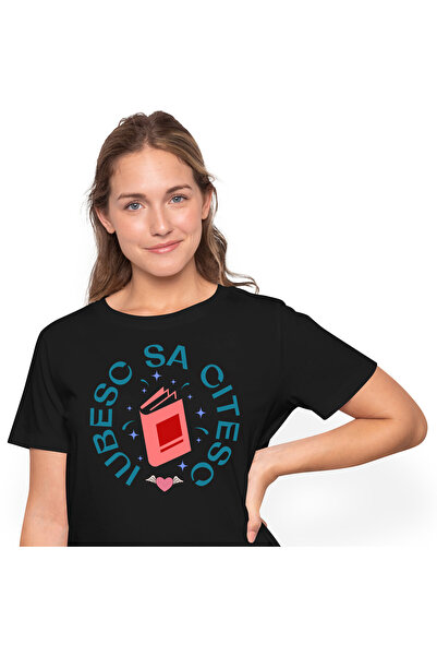 StoryGift Romania Tricou Femei cu Carte Colorata Magica Zburatoate Iubesc Sa ...