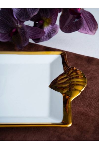 ACAR Arwen Rectangular Gold Tray 42X21X3 cm