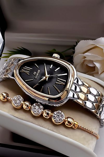 Homies Special Boxed Snake Model Women's Wristwatch Two Colors Steel Band Bracelet Hmb3011C4