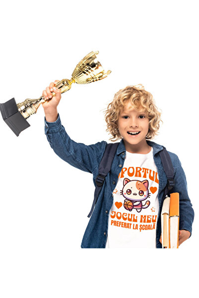 StoryGift Romania Tricou Copii cu Pisica Cu Minge De Baschet Supereroi Person...