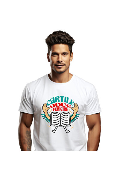 StoryGift Romania Tricou Barbati cu Carte Deschisa Cu Maini Umane Ridicate, E...