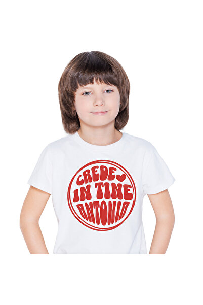 StoryGift Romania Tricou Copii cu Cerc Rosu Inimioara, Iubire, Prietenie, Sus...