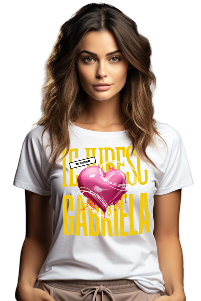 StoryGift Romania Tricou Femei Te Iubesc Gabriela, Dragoste, Inima, Iubire, S...