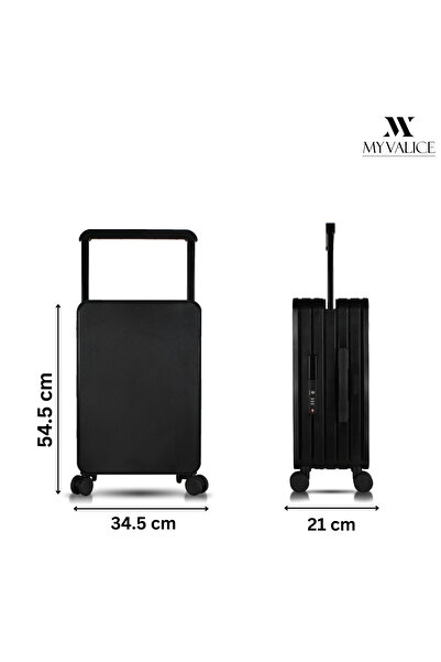 My Valice Nova PC Polikarbon Kırılmaz Kabin Boy Siyah Valiz