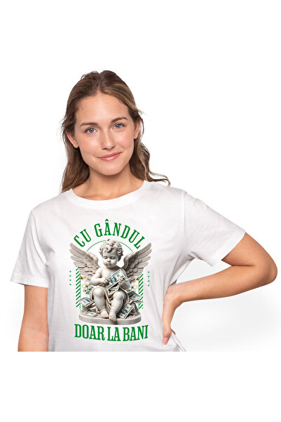 StoryGift Romania Tricou Femei cu Statuie stil Grecesc Copil Inger Bancnote B...