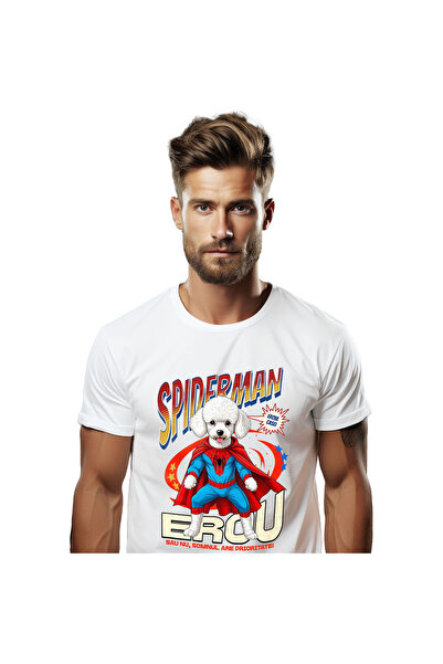 StoryGift Romania Tricou Barbati cu Pudel / Poodle Caine In Costum de SpiderM...