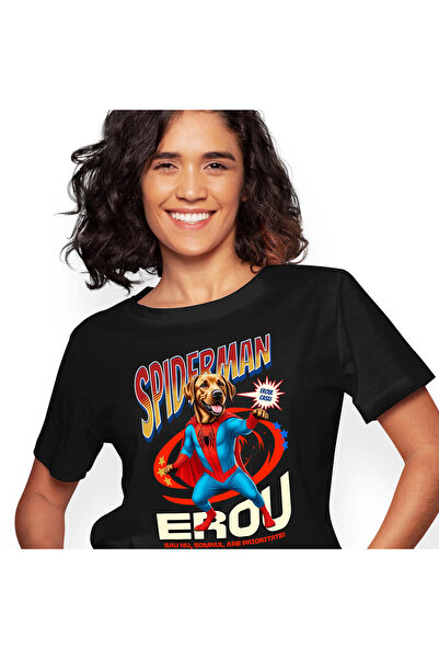 StoryGift Romania Tricou Femei cu Labrador Retriever Caine In Costum de Spide...