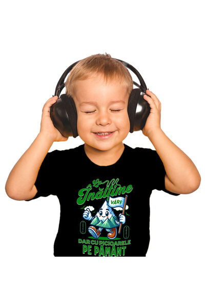 StoryGift Romania Children's T-shirt with Animated Mountain Peak Cheerful wit...