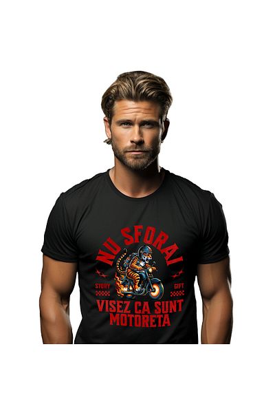 StoryGift Romania Men's T-shirt with Angry Tiger with Helmet Angry Motor Windshield Designs Year,Black_XL