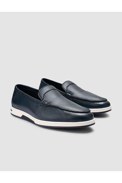 Cabani 100% Genuine Leather Navy Blue Men's Loafer