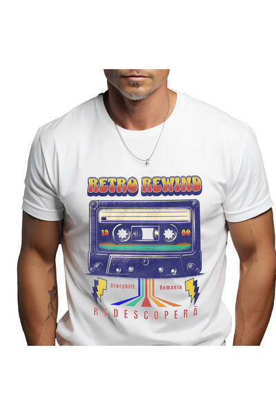 StoryGift Romania Tricou Barbati cu Caseta Audio Colorata 1980 Disco Vintige ...