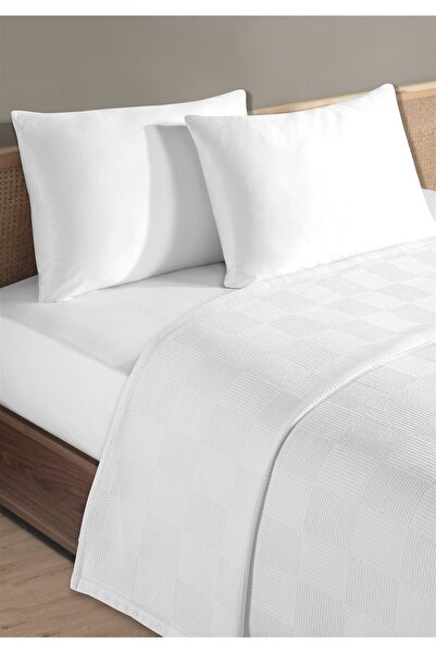 Evim 100% Cotton Double White Hotel Pique Set 200 X 230 cm