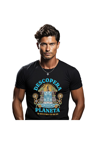 StoryGift Romania Tricou Barbati cu Cascada Natura Aventura calator Pe Stanca...