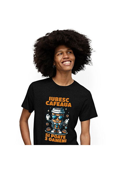 StoryGift Romania Tricou Barbati cu Pahar De Cafea Office Style Costum Cu Och...