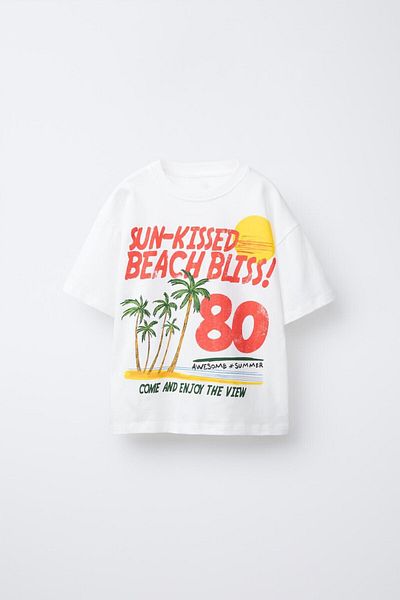 The Champ Clothing Тениска за момичета от 100% памук с щампа Sun Kissed Beach Blis