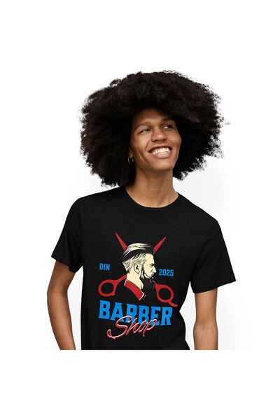 StoryGift Romania Tricou Barbati cu Barbat Profil uman Intrumente Frizerie Ba...