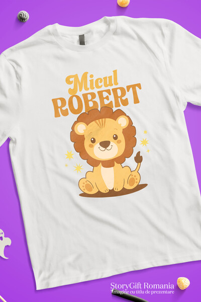 StoryGift Romania Tricou Femei cu Animal Leu Vesel Animat Copii, Desene Animate, Jungla cu imprime,White_S