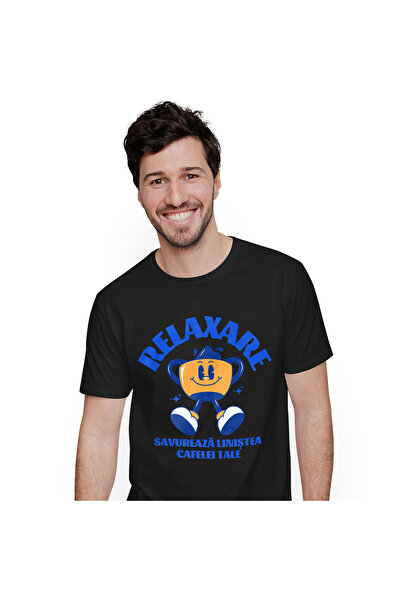 StoryGift Romania Tricou Barbati cu Cana De Cafea Vesela Relaxata, Savurare A...