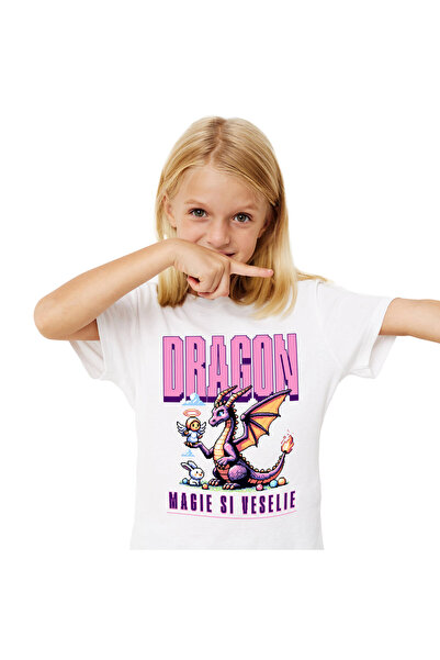 StoryGift Romania Tricou Copii cu Dragon Mov Stil Animat Jocuri Video cu Inge...