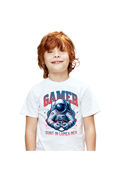 StoryGift Romania Tricou Copii cu Om In Costum Astronaut Spatial, Gamer Manet...