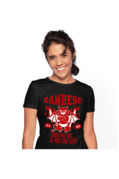 StoryGift Romania Tricou Femei cu Dracusor Diavol Zambitor, Costum, Diavol, H...