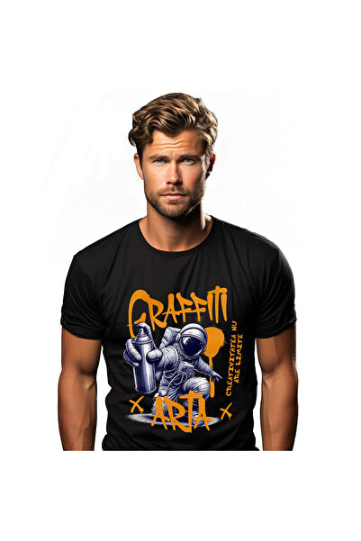 StoryGift Romania Tricou Barbati cu Costum Spatial astronaut Artist Stradal M...