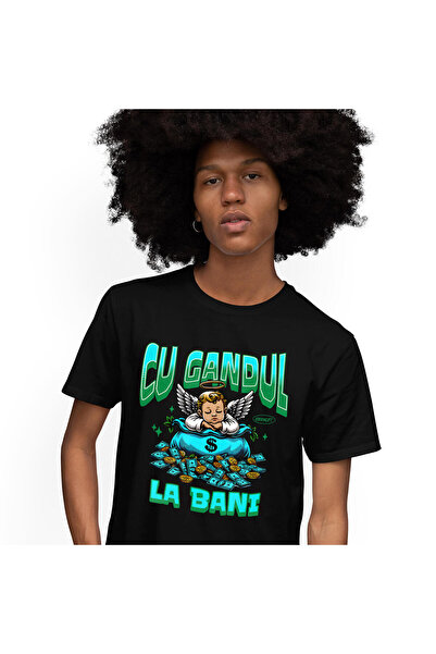 StoryGift Romania Tricou Barbati cu Inger Copil Cu Aripi Dormind pe Sac de Ba...