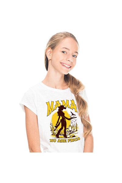 StoryGift Romania Tricou Copii cu Silueta Feminina Cowgirl In Mediul Salbatic...