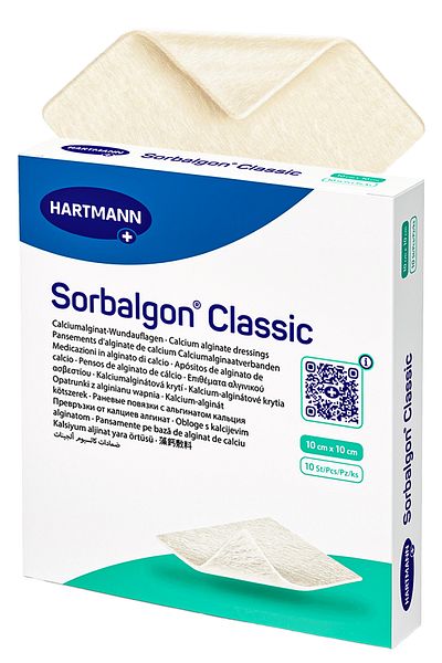 Hartmann N Sorbalgon 10x10 Calcium Alginate Wound Cover - 10 Pieces
