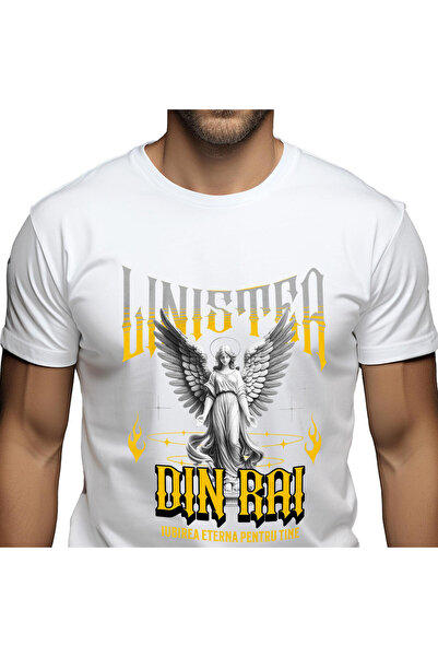 StoryGift Romania Tricou Barbati cu Femeie Statuie Cu Coroana De Inger Si Aur...