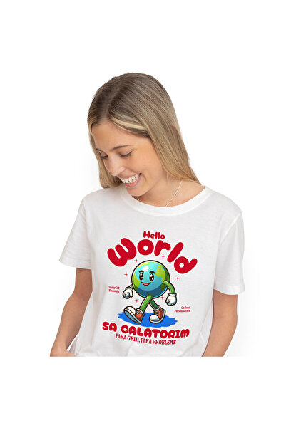 StoryGift Romania Tricou Femei cu Pamant animatie Cu adidasi Rosii, Natura Po...