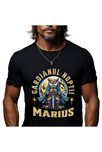 StoryGift Romania Tricou Barbati cu Bufnita Cavaler In Noapte Pelerina Si sab...