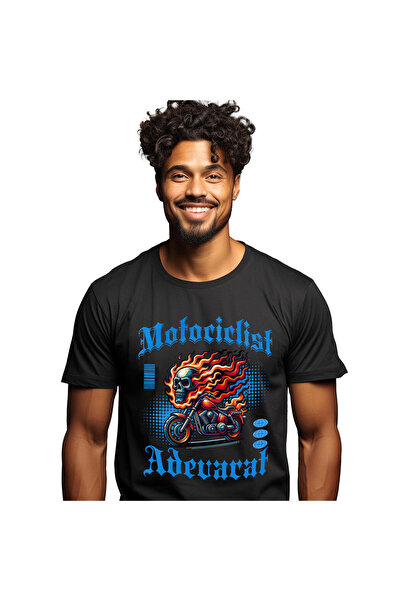 StoryGift Romania Tricou Barbati cu Craniu Uman Motor Clasic Vintige In Flaca...