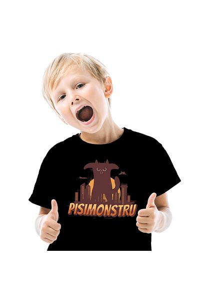StoryGift Romania Tricou Copii cu Pisica imensa Neagra, Animal Blanos Iubitorii De Motani cu impri,Black_4ANI
