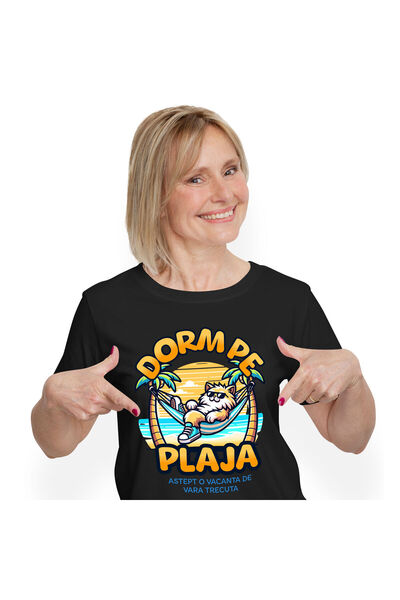 StoryGift Romania Tricou Femei cu Pisica pufoasa Cu Ochelarii De Soare Plaja ...