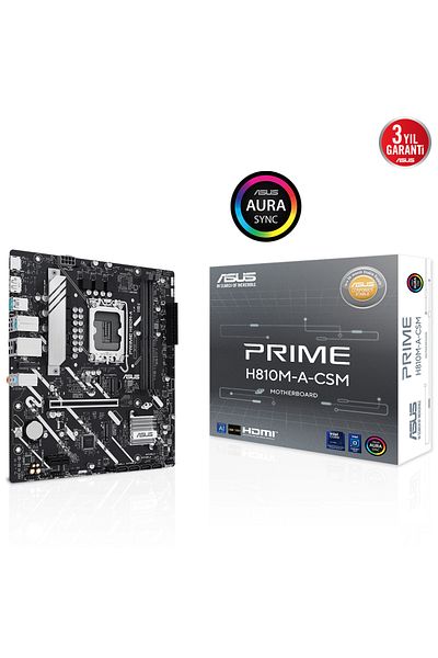 ASUS Prime H810M-A-Csm H810 Socket 1851 Ddr5 6400Mhz Matx Gaming (Player) Motherboard