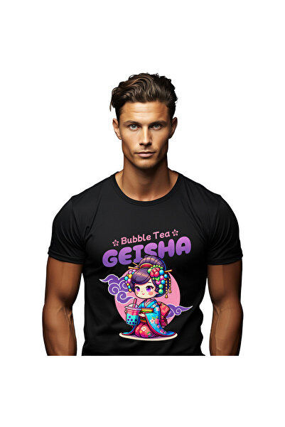 StoryGift Romania Tricou Barbati cu Fata Stil asiatic Cu Ceai Rece Cu Bule Ba...